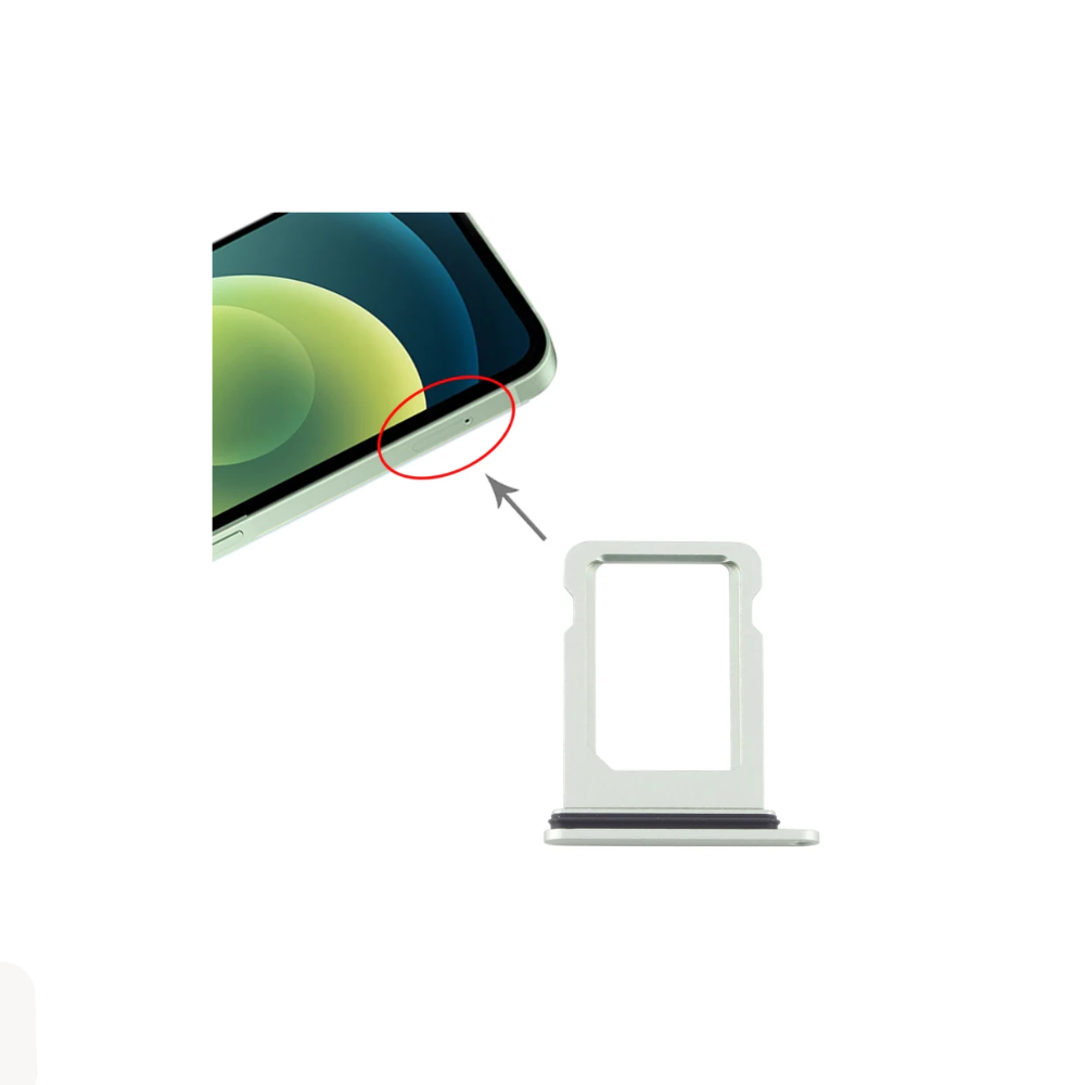 For Apple iPhone 12 Mini Replacement Sim Card Tray (Green) E-Tech61