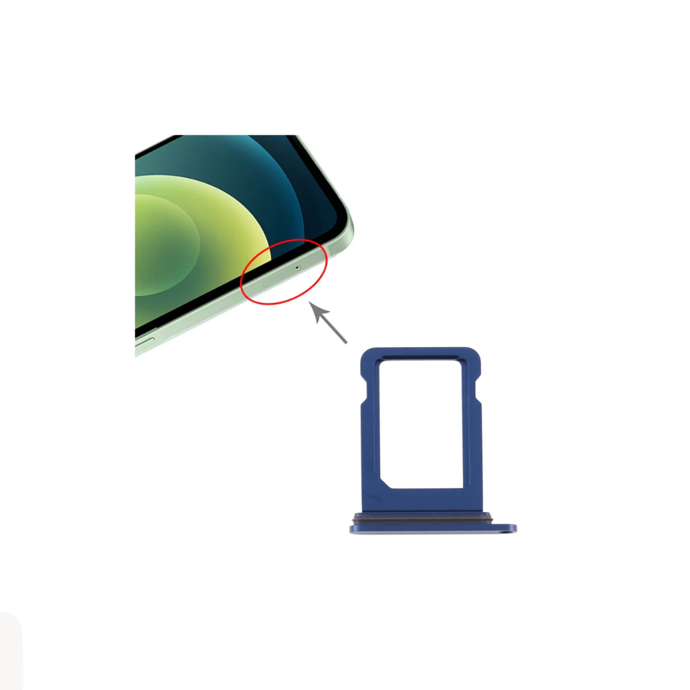For Apple iPhone 12 Replacement Sim Card Tray (Blue) E-Tech61
