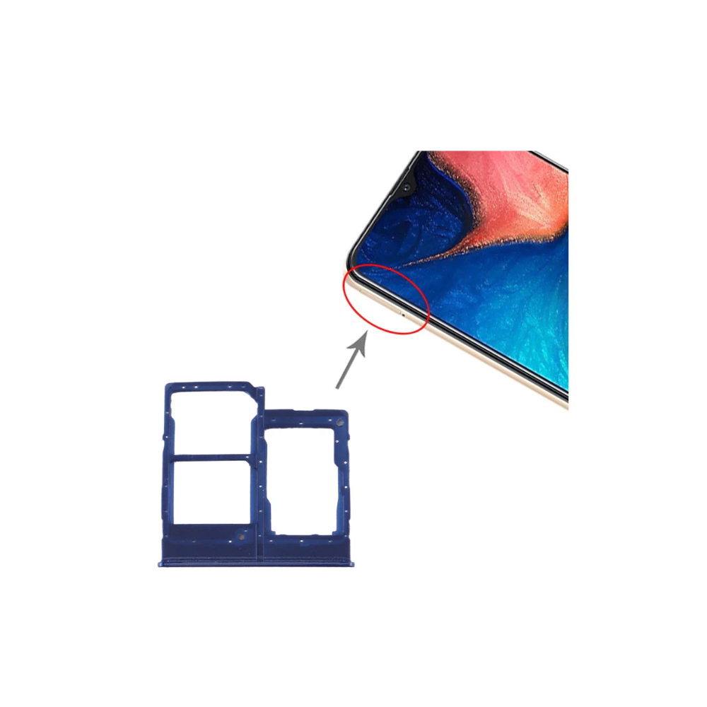 Samsung Galaxy A20e SIM & Micro SD Card Tray Replacement Blue | E-Tech61