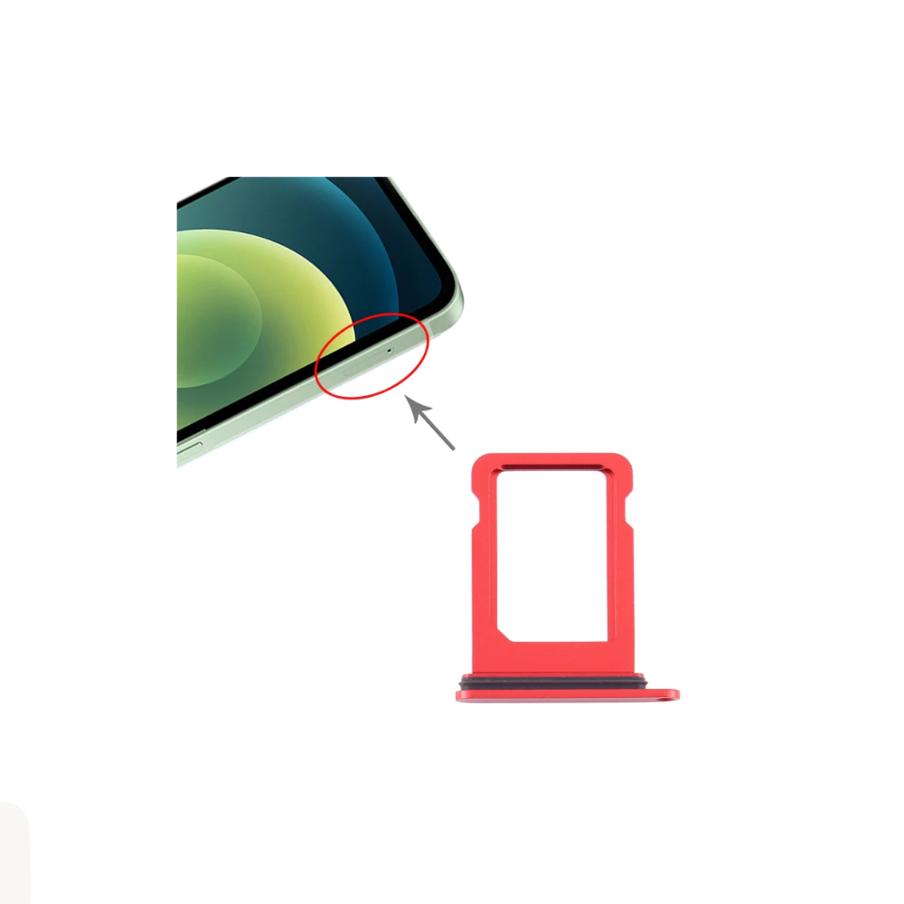 For Apple iPhone 12 Replacement Sim Card Tray (Red) E-Tech61