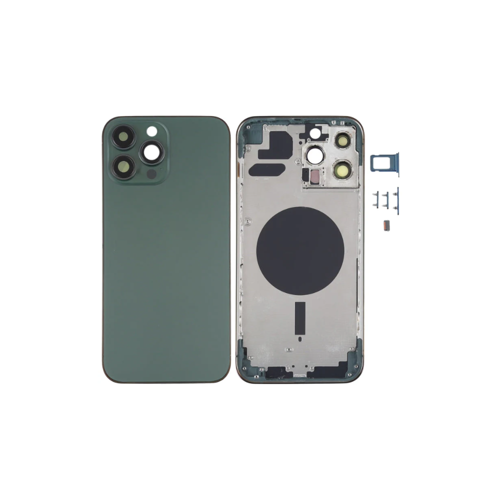 iPhone 13 Pro Max Back Housing Cover Replacement (Green) with Camera Lens, SIM Tray & Side Keys | E-Tech61