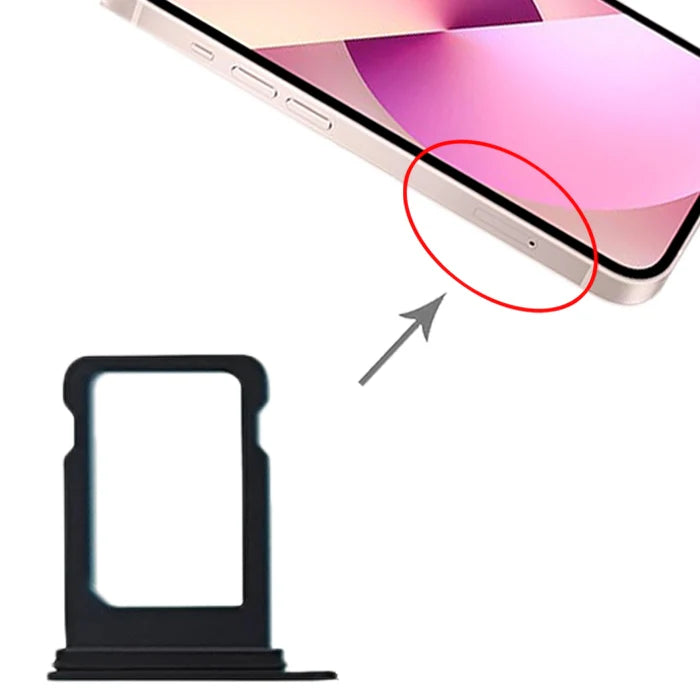 For Apple iPhone 13 Mini Replacement Sim Card Tray (Midnight) E-Tech61