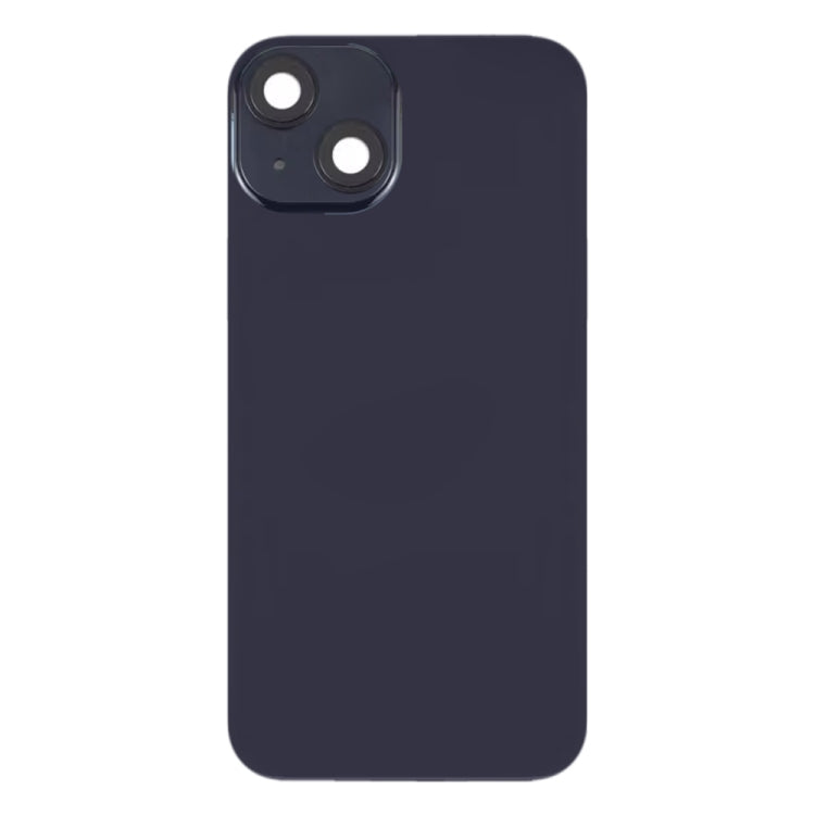 For iPhone 14 Plus Glass Battery Back Cover with Flash Bracket + Wireless Charging Module(Black)