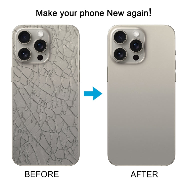 For iPhone 15 Pro Glass Battery Back Cover with Flash Bracket + Wireless Charging Module(White)