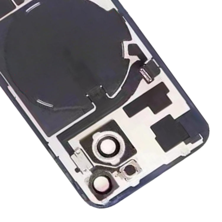 For iPhone 15 Glass Battery Back Cover with Flash Bracket + Wireless Charging Module(Blue)