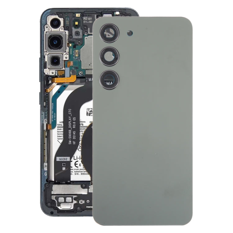 For Samsung Galaxy S23 SM-S911B OEM Glass Battery Back Cover with Camera Lens Cover(Green)