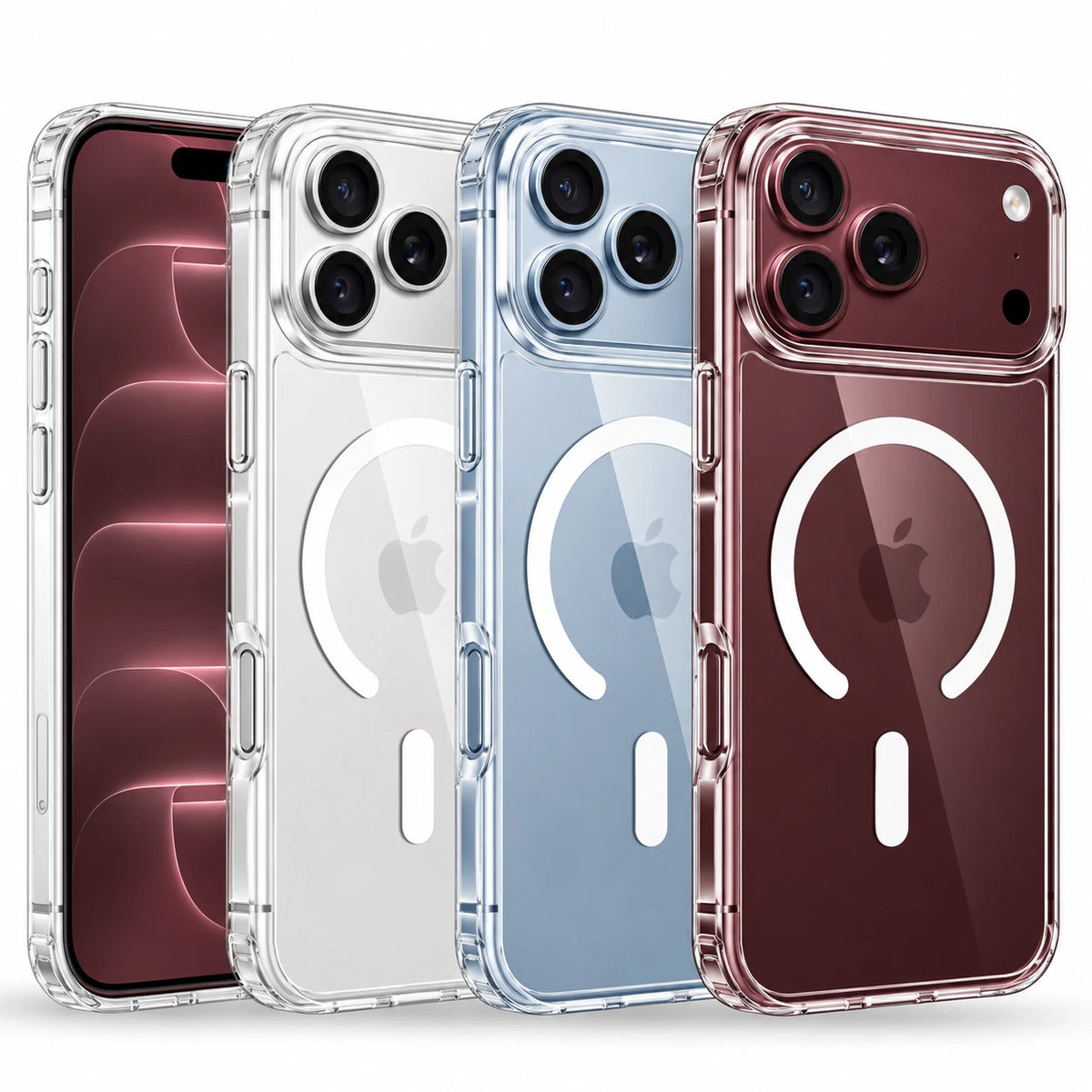 Clear Magnetic Case for iPhone 12–17, 18 Pro & Pro Max – Shockproof