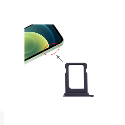 For Apple iPhone 12 Mini Replacement Sim Card Tray (Black) E-Tech61