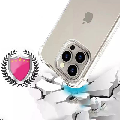 For iPhone 16, 15, 14 Pro Max, Plus, 13, 12, 11, 7, 8 Clear Shockproof Phone Case