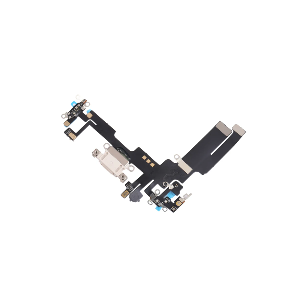 For iPhone 14 White Charging Port Flex Microphone Original with IC