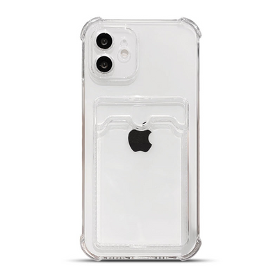 For iPhone 16 15 14 13 12 11 XR X 8 7 Clear Case with Card Slot Holder