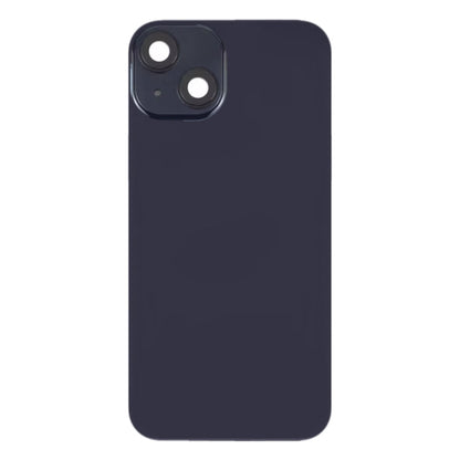 For iPhone 14 Plus Glass Battery Back Cover with Flash Bracket + Wireless Charging Module(Black)