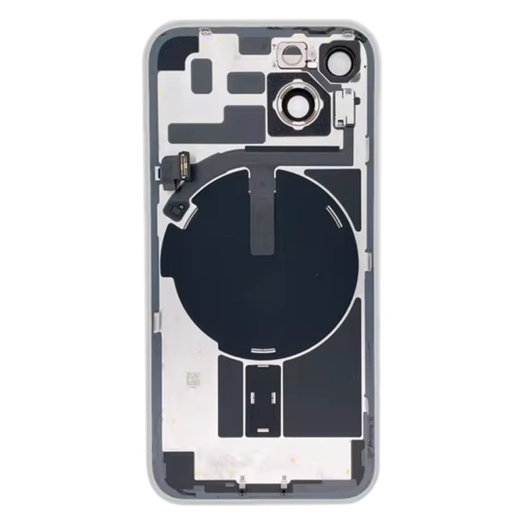 For iPhone 14 Plus Glass Battery Back Cover with Flash Bracket + Wireless Charging Module(Black)