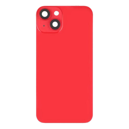 For iPhone 14 Plus Glass Battery Back Cover with Flash Bracket + Wireless Charging Module(Red)