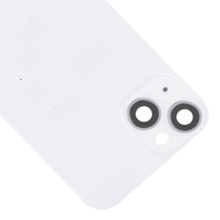 For iPhone 14 Plus Glass Battery Back Cover with Flash Bracket + Wireless Charging Module(White)