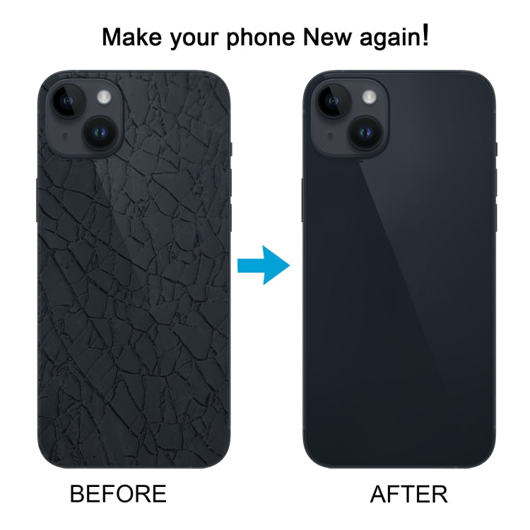 For iPhone 14 Glass Battery Back Cover with Flash Bracket + Wireless Charging Module(Black)