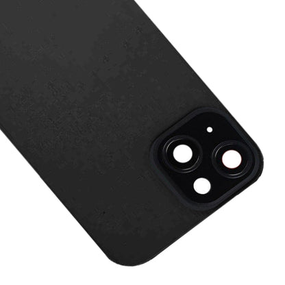 For iPhone 15 Plus Glass Battery Back Cover with Flash Bracket + Wireless Charging Module(Black)