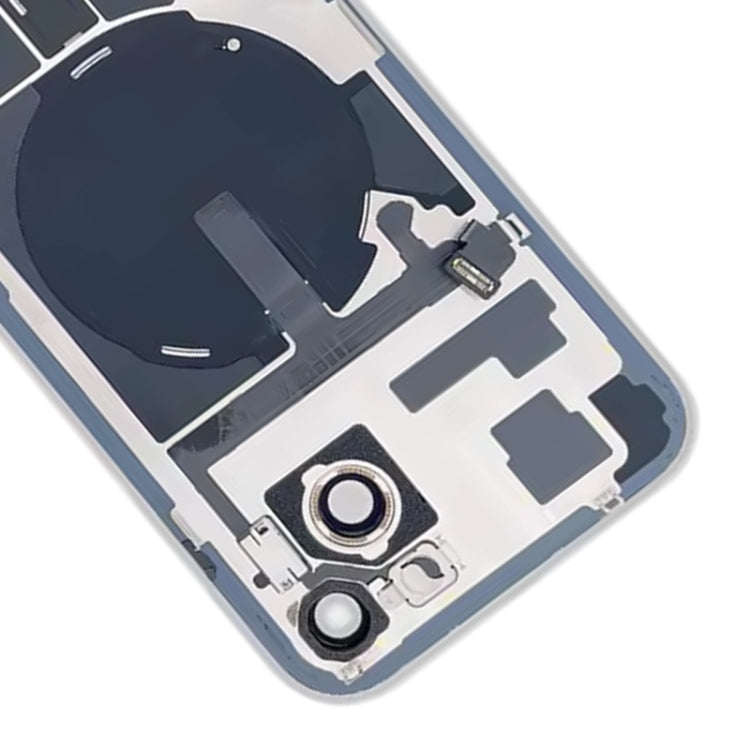 For iPhone 15 Plus Glass Battery Back Cover with Flash Bracket + Wireless Charging Module(Black)