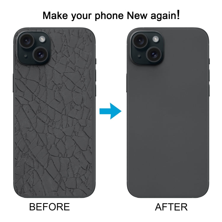 For iPhone 15 Plus Glass Battery Back Cover with Flash Bracket + Wireless Charging Module(Black)
