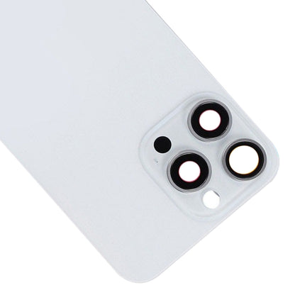 For iPhone 15 Pro Max Glass Battery Back Cover with Flash Bracket + Wireless Charging Module(White)