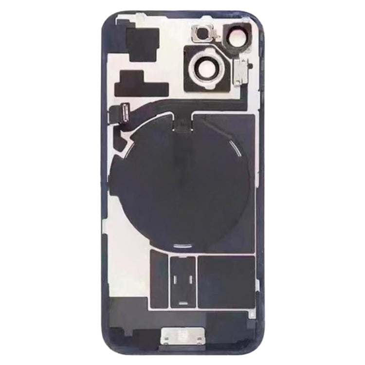 For iPhone 15 Glass Battery Back Cover with Flash Bracket + Wireless Charging Module(Black)
