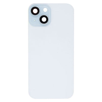 For iPhone 15 Glass Battery Back Cover with Flash Bracket + Wireless Charging Module(Blue)