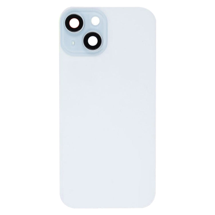 For iPhone 15 Glass Battery Back Cover with Flash Bracket + Wireless Charging Module(Blue)