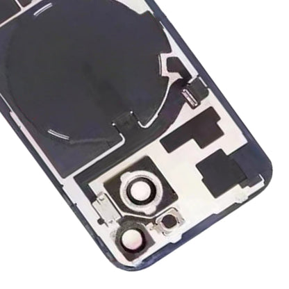 For iPhone 15 Glass Battery Back Cover with Flash Bracket + Wireless Charging Module(Blue)