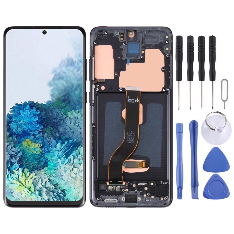Samsung Galaxy S20+ 5G (SM-G986B / SM-G985) OLED Screen Replacement – With Frame (Black)
