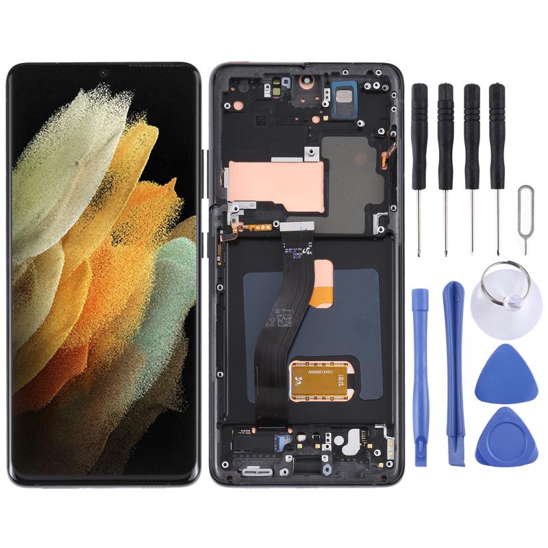 Samsung Galaxy S21 Ultra 5G (SM-G998B) OLED Screen Replacement – With Frame (Black)