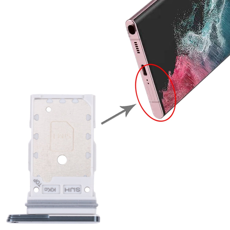 For Samsung Galaxy S22 Ultra 5G SM-S908B Original SIM Card Tray + SIM Card Tray (Green)