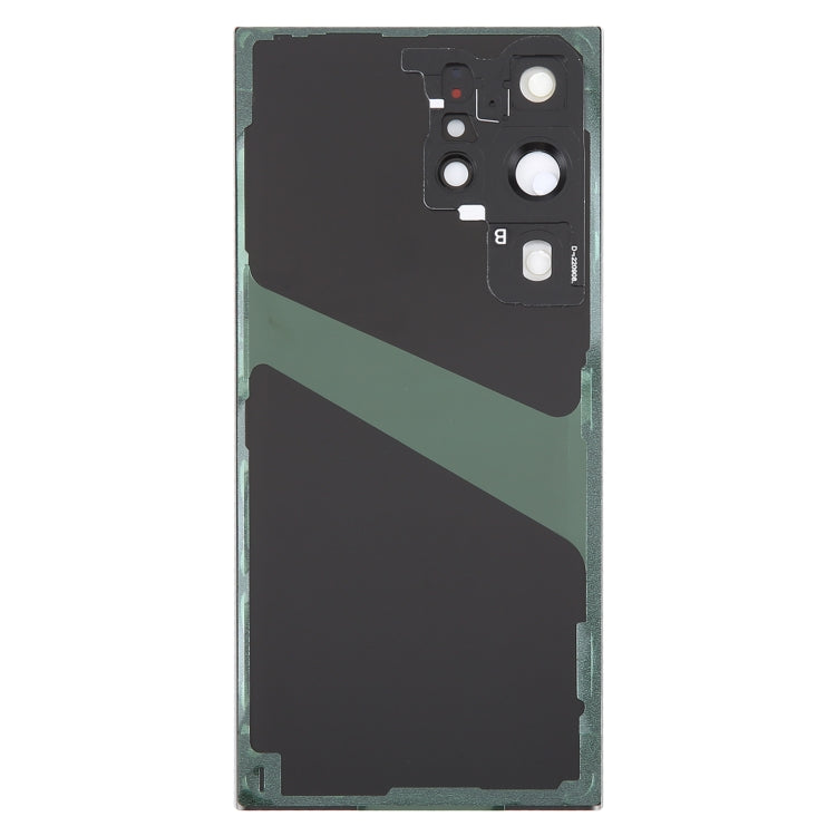 For Samsung Galaxy S23 Ultra SM-S918 Glass Battery Back Cover with Camera Lens Cover(Black)
