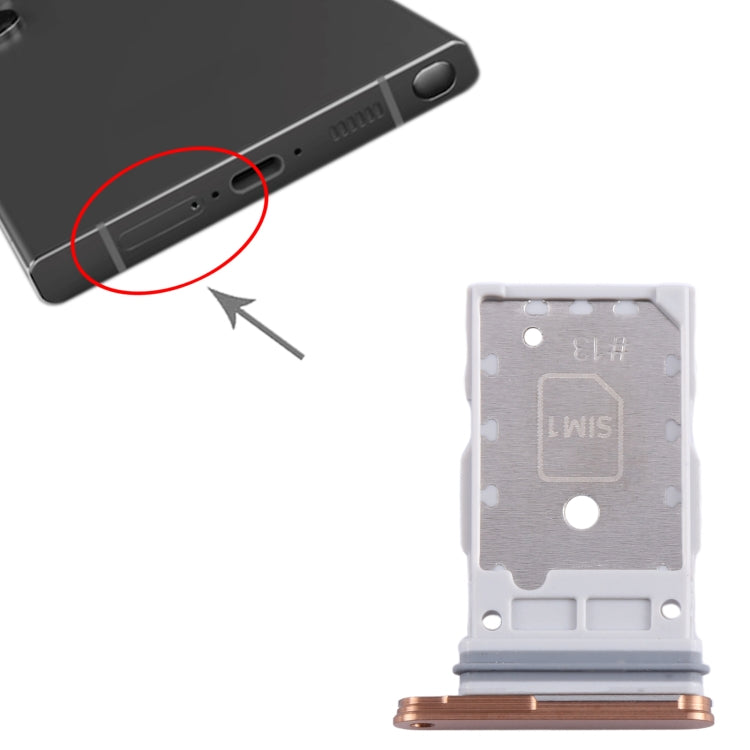 For Samsung Galaxy S24 / S24+ 5G Original SIM + SIM Card Tray (Orange)