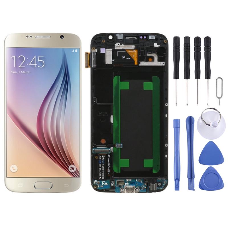 Samsung Galaxy S6 (SM-G920F) OLED Screen Replacement – With Frame (Gold)