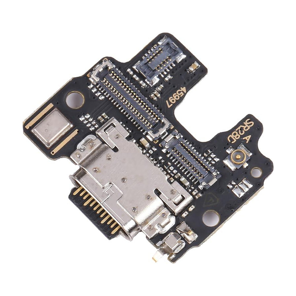 Motorola Edge 30 Fusion USB-C charging port board, angled view