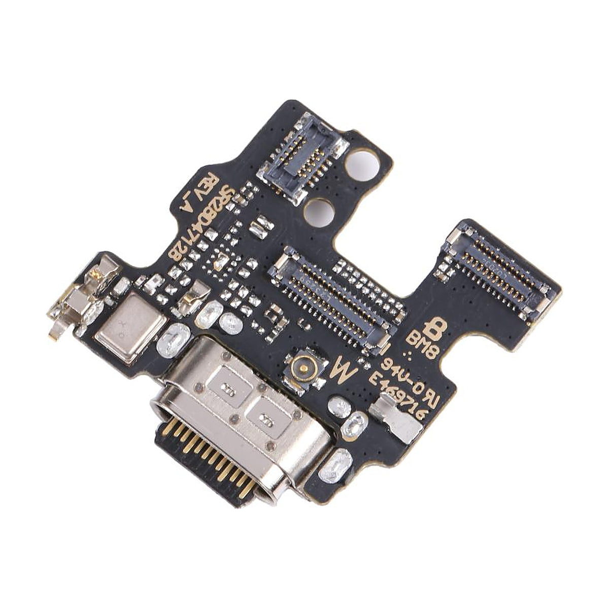 Motorola Edge 30 Ultra charging port board, angled view