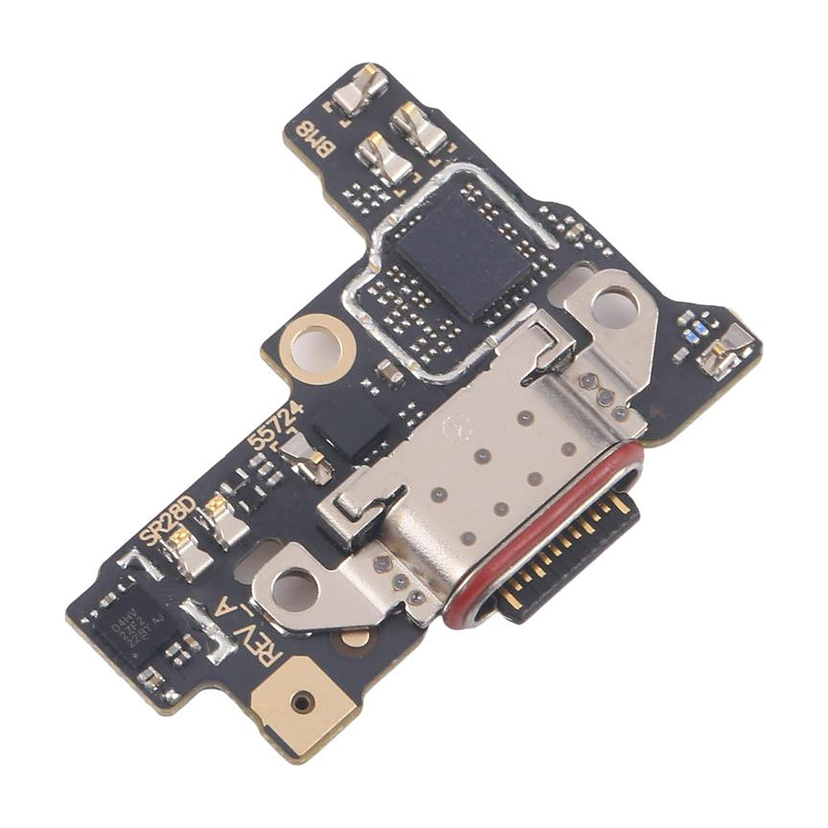 Motorola Edge 40 Pro charging port board, angled view