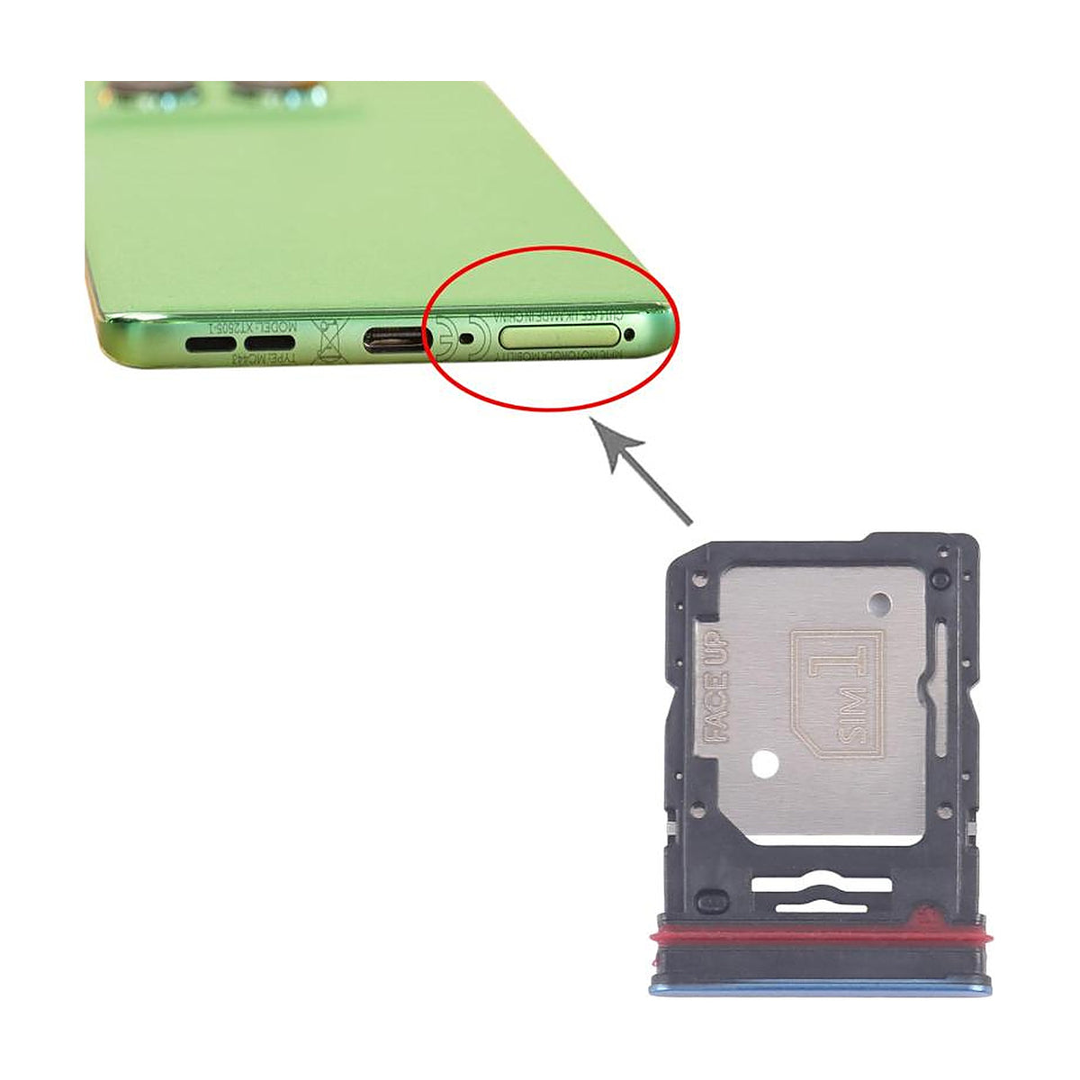 Motorola Edge 60 SIM card tray slot position