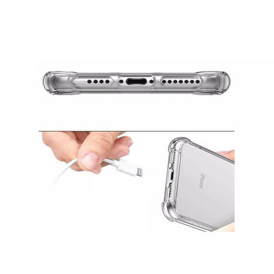 For iPhone 15 14 13 12 11 XR X XS 8 7 Clear Shockproof Silicone Case